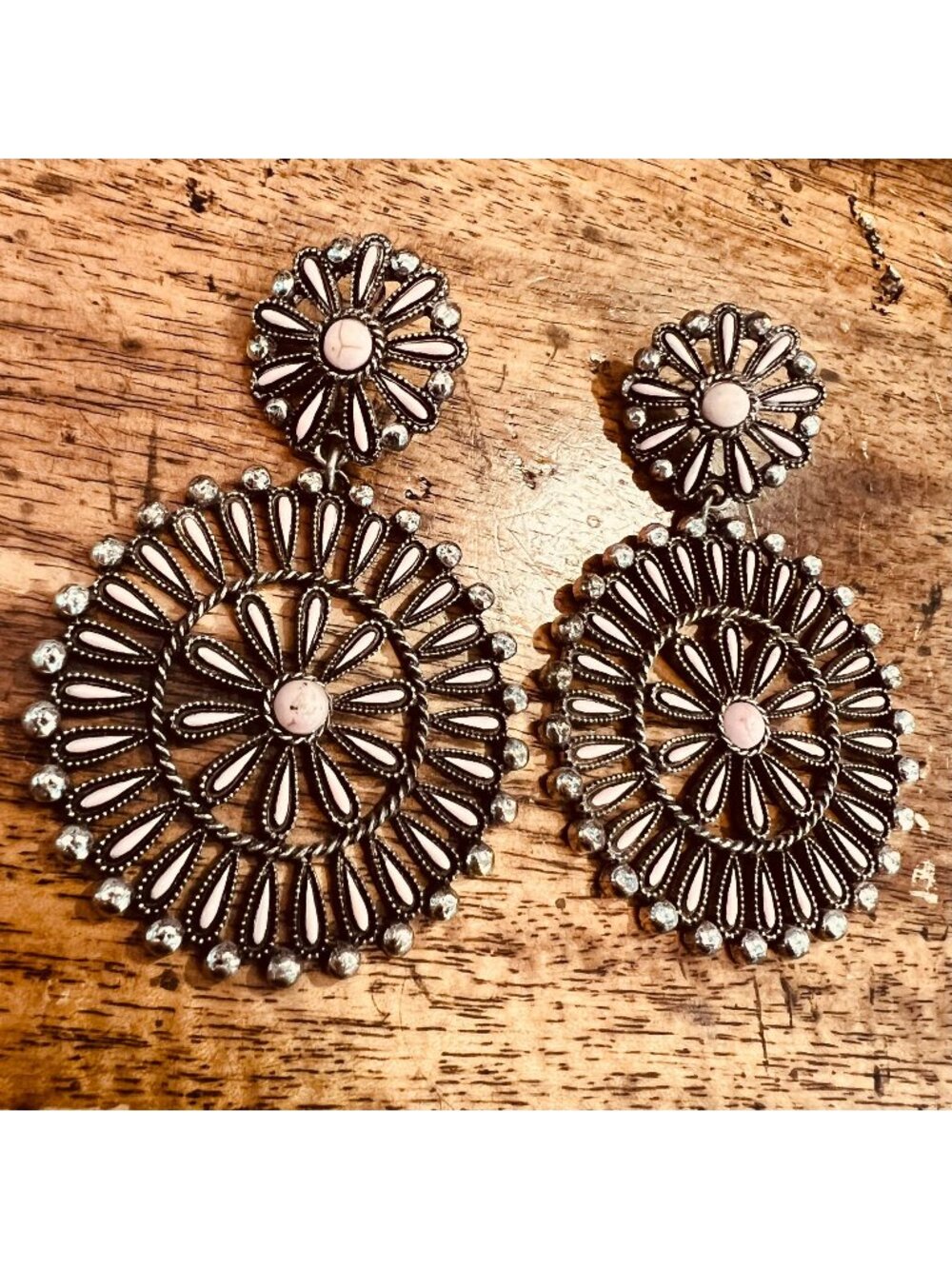 Idyllwind by Miranda Lambert Western Floral Dangle Earrings With Pink Accents
